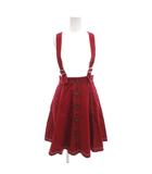 メゾピアノ mezzo piano サロペットスカート ジャンパースカート ワンピース S 140 ひざ丈 赤 レッド /AE ■GY14