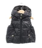 ベベ bebe 中綿ベスト 90 フード リバーシブル 総柄 無地 黒 ブラック /AE ■GY14