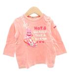 ミキハウス mikihouse Tシャツ カットソー 90 長袖 プリント イラスト ピンク /AE ■GY14