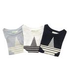 ビームス BEAMS ミニ :mini Tシャツ カットソー 90 半袖 星プリント 水色 ライトブルー 紺 ネイビー 白 ホワイト /NU ■GY14