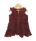 ミッシェルクラン MICHEL KLEIN コーデュロイ ノースリーブワンピース フリル 女の子 80 赤 レッド系 /GV ■GY14