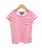 ポロ ラルフローレン POLO RALPH LAUREN ボーダーTシャツ カットソー 半袖 女の子 6 ピンク 白 ホワイト ピンク /GV ■GY14
