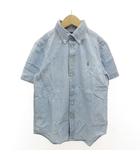ラルフローレン RALPH LAUREN ボタンダウンシャツ 半袖 ポニー刺繍 男の子 M 10-12 青 ブルー ■GY14