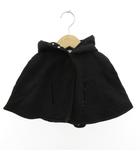 アニエスベー agnes b. ドット柄ポンチョ マント フーディ 女の子 T2 黒 ブラック 白 ホワイト /GV ■GY14