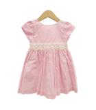 ラルフローレン RALPH LAUREN ストライプ 半袖ワンピース フレア レース 女の子 24M ピンク 白 ホワイト /GV ■GY14