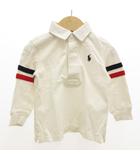 ラルフローレン RALPH LAUREN ポロシャツ 長袖 ライン 比翼 男の子 9M 白 ホワイト /GV ■GY14