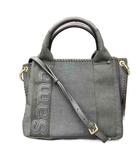 サマンサタバサ Samantha Thavasa ロゴ キャンバス地 2WAY ハンドバッグ ショルダーバッグ グレー ■GY14