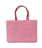 サマンサタバサ Samantha Thavasa ツイード レザー トートバッグ ハンドバッグ ピンク ■GY14