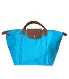 ロンシャン LONGCHAMP ルプリアージュ ハンドバッグ トートバッグ 折りたたみ ナイロン ブルー ブラウン■GY14