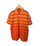 バーバリーブラックレーベル BURBERRY BLACK LABEL ポロシャツ カットソー ホース刺繍 半袖 3 オレンジ ■GY14