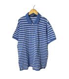 ポロ バイ ラルフローレン Polo by Ralph Lauren ボーダー ポロシャツ カットソー 半袖 ロゴ刺繍 LL ブルー ■GY14