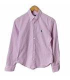 ラルフローレン RALPH LAUREN ストライプ柄 長袖 シャツ ボタンダウン カジュアルシャツ 11 L パープル ホワイト ■GY14