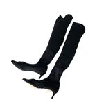 ザラ ベーシック ZARA BASIC リボン ニーハイブーツ ロングブーツ ポインテッドトゥ 38 ブラック