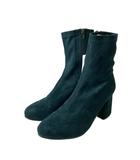 インデックス INDEX スエードタッチ ヒール ショートブーツ L グリーン