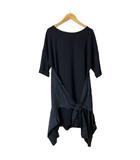 アナカ Unaca ブラウスワンピース 半袖 切替 ひざ丈 38 ネイビー