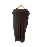 アイシービー iCB ニット ワンピース サイドボタン ノースリーブ スリットネック ロング S ブラウン ■GY43