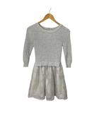 リランドチュール Rirandture パール装飾 チュール切替ニットワンピース 花柄 長袖 ひざ丈 1 グレー ■GY43