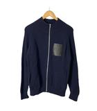ソフネット SOPHNET. BRITISH WOOL ZIP UP KNIT ニット ダブルジップ セーター M ネイビー soph-192116
