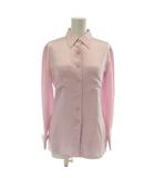 シャネル CHANEL シャツ ブラウス シルク 絹100% 長袖 ココマーク ココボタン ピンク /XZ ■GY18