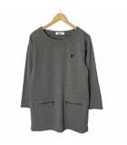 カットソー Tシャツ チュニック ミニ丈 長袖 L グレー ■GY06