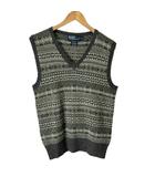 シルクニットベスト ベスト 総柄 カシミヤ混 オールド S グレー