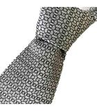 グッチ GUCCI ネクタイ シルク 総柄 シルバーカラー