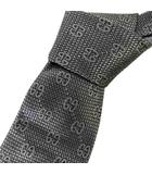 グッチ GUCCI ネクタイ シルク 総柄 GG シルバーカラー