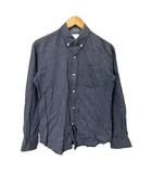エディフィス EDIFICE シャツ 長袖 ボタンダウン カジュアル 46 ネイビー