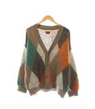 モヘヤアーガイルカーディガン ニット 01 マルチカラー /HK ■OS
