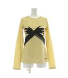 ロエベ LOEWE Tシャツ カットソー ロンT 長袖 クルーネック グローブプリント ロゴ M ベージュ 黒 ブラック S540Y07XBG /XZ ■GY19