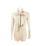 ラルフローレン RALPH LAUREN SPORT ボウタイシャツ 長袖 シャツ 格子柄 総柄 2 ベージュ ■GY18