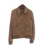 ドルチェ&ガッバーナ ドルガバ DOLCE&GABBANA ライダースジャケット 革ジャン アウター 羊革 レザー ウール混 ステンカラー ジップアップ 44 S 茶色 ブラウン /XZ ■GY18