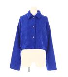 スクエアプリーツトップ シャツ ブラウス 長袖 前開き F 青 /NR ■OS