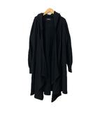 ズッカ zucca パーカー ロング丈 ボタンレス コート ロングカーディガン フーディ M ブラック