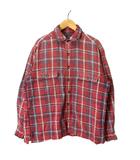 チャップス CHAPS ネルシャツ チェック カジュアルシャツ 長袖 M レッド