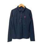 ポロシャツ シャツ カットソー ロゴ刺繍 長袖 M ネイビー
