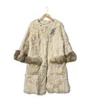 グレースクラス GRACE Class ゴートファー フォックス ロングコート 毛皮 ファー ビジュー 36 アイボリー 02080161