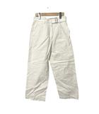 イエナ IENA フレンチサージワイドパンツ コットンパンツ ベルテッド 36 白 アイボリー