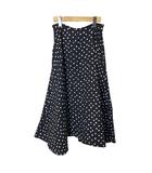 イエナ IENA フレアスカート 水玉 ドット柄 ロング 38 ネイビー