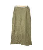 イエナ IENA ワイドパンツ スラックス サイドジップ 麻 リネン混 36 カーキ