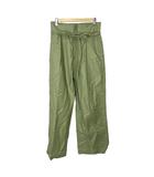 スピック&スパン Spick&Span ハイバギーパンツ ワイド ストレート ウエストリボン 38 カーキ