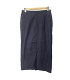 スピック&スパン Spick&Span タイトスカート ロング スリット 麻 リネン混 38 ネイビー