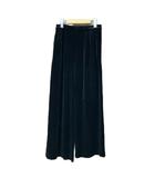 スピック&スパン Spick&Span ワイド イージー パンツ ベロア タック ブラック