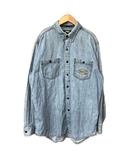 ハーレーダビッドソン HARLEY DAVIDSON デニムシャツ 刺繍 長袖 カジュアル L インディゴブルー