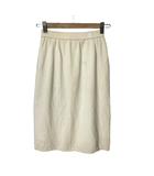 クレージュ courreges ウール ニットスカート ロゴ 台形 ひざ丈 アイボリー