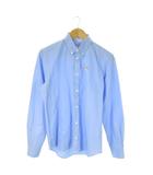 メゾンキツネ MAISON KITSUNE FOX HEAD EMBROIDERY POPLIN CLASSIC SHIRT 近年モデル ボタンダウンシャツ 38 青 ブルー KMH-19050-A /AO20 ■GY03