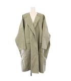 ミズイロインド mizuiro ind ノーカラーコート アウター ロング コットン カーキ /KH