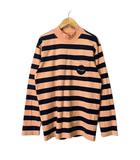 ステューシー STUSSY 長袖 Tシャツ ボーダー ハイネック S オレンジ