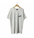 ステューシー STUSSY Tシャツ 半袖 プリント カットソー クルーネック M ホワイト