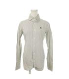 ラルフローレン RALPH LAUREN シャツ 2 Slim Fit 白 ホワイト 黒 ブラック ストライプ柄 長袖 ロゴ刺繍 WMBLWOVS2C00416 /MN8 ■GY18